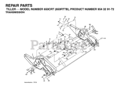 Husqvarna 650 CRT (954329172) - Husqvarna Rear-Tine Tiller (2003-08) TRANSMISSION