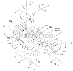Toro 30291 - Toro 44" ProLine Walk-Behind Mower, Hydro Drive, 15hp (SN: 210000001 - 210005000) (2001) Deck Assembly