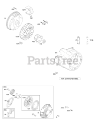 Briggs & Stratton 202332-0182-E9 - Briggs & Stratton Horizontal Engine Blower Housing/Shrouds, Flywheel, Rewind Starter