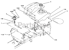 Toro 72062 (264-6) - Toro Yard Tractor (SN: 049000001 - 049999999) (1994) Fuel Tank And Hydro Reservoir