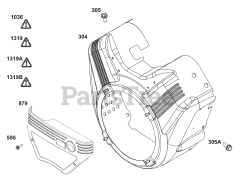 Briggs & Stratton 385447-0025-B5 - Briggs & Stratton Horizontal Engine Blower Housing Group