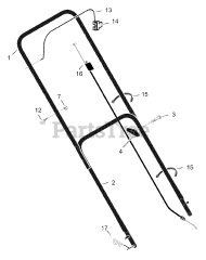 Murray 20465x92A - Murray 20" Walk-Behind Mower (2000) Handle Assembly