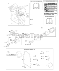 Briggs & Stratton 380447-0079-E2 - Briggs & Stratton Horizontal Engine Camshaft, Crankshaft, Cylinder, Gasket Set - Engine, Pistons, Rings, Connecting Rod