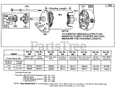 Briggs & Stratton 190702-5656-XX - Briggs & Stratton Vertical Engine Electric Starter and Chart