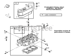 Toro 74268 (Z 597-D) - Toro 60" Z Master Zero-Turn Mower, Side-Discharge Deck (SN: 270000001 - 270000300) (2007) Cylinder Head Assembly