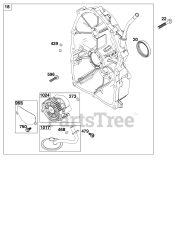 Briggs & Stratton 61H275-0006-E1 - Briggs & Stratton Horizontal Engine Crankcase Cover/Sump Group