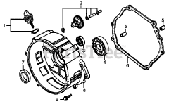 Generac GP5500 (0059451) - Generac Portable Generator, CARB (SN: 7442596A - 9560833A) (2016) Crankcase Cover