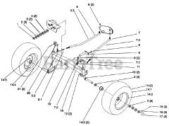 Toro 72042 (264-6) - Toro Yard Tractor (SN: 069000001 - 069999999) (1996) Front Axle