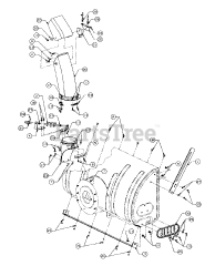 Cub Cadet 303 (190-303-100) - Cub Cadet 40" Snow Thrower Attachment Discharge Chute, Shave Plate &amp; Skid Shoes