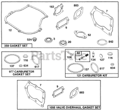 Briggs & Stratton 135702-0102-01 - Briggs & Stratton Vertical Engine Kits/Gasket Sets