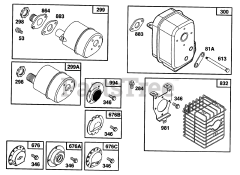 Briggs & Stratton 82232-2136-01 - Briggs & Stratton Horizontal Engine Mufflers, Muffler Deflectors