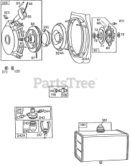 Briggs & Stratton 422437-0735-01 - Briggs & Stratton Horizontal Engine Rewind Starter Assy,FuelTank