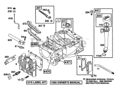 Briggs & Stratton 12E802-0832-XX - Briggs & Stratton Vertical Engine Cylinder, Head, Oil Fill
