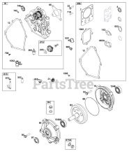 Briggs & Stratton 13L352-0137-F8 - Briggs & Stratton Horizontal Engine Crankcase Cover/Sump and Lubrication Group