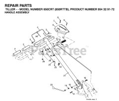 Husqvarna 650 CRT (954329172) - Husqvarna Rear-Tine Tiller (2003-08) HANDLE &amp; CONTROLS