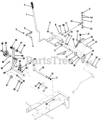 Toro A1-184801 (GT-1848) - Toro Garden Tractor (1982) Clutch, Brake And Speed Control Linkage 2