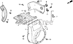 Honda FR500 A (FR500) - Honda Tiller, Made in Japan (SN: FR500-1000001 - FR500-9999999) FR500 FAN COVER K-K1