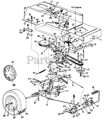 MTD 134M660G134 - MTD Lawn Tractor (1994) (Home Depot) Wheels, Rear/Drive/Frame, Lower/Pedal Assembly
