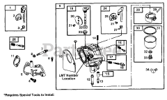 Cub Cadet 933 E (12AE751-100) - Cub Cadet Walk-Behind Mower Carburetor (Models 933R &amp; 933E)