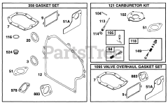 Briggs & Stratton 171432-1111-01 - Briggs & Stratton Horizontal Engine Gasket Sets