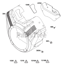 Briggs & Stratton 356447-0719-H5 - Briggs & Stratton Horizontal Engine Blower Housing Group