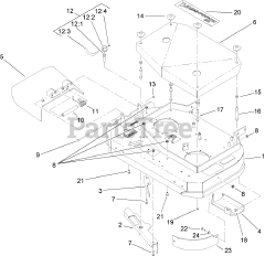 Toro 38694 - Toro 36" Walk-Behind Mower, Fixed Deck, T-Bar, Gear Drive (SN: 290000001 - 290999999) (2009) DECK ASSEMBLY