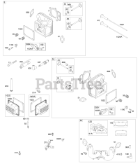 Briggs & Stratton 44T877-0018-B1 - Briggs & Stratton Vertical Engine Cylinder Head, Rocker Arm Cover, Intake Manifold