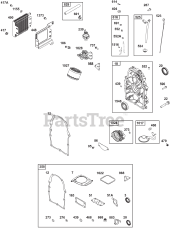 Briggs & Stratton 385447-0344-G1 - Briggs & Stratton Horizontal Engine Crankcase Cover/Sump and Lubrication Group