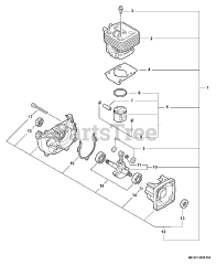 Echo SRM-251 E - Echo String Trimmer (SN: 08001001 - 08999999) Engine, Short Block -- SB1081