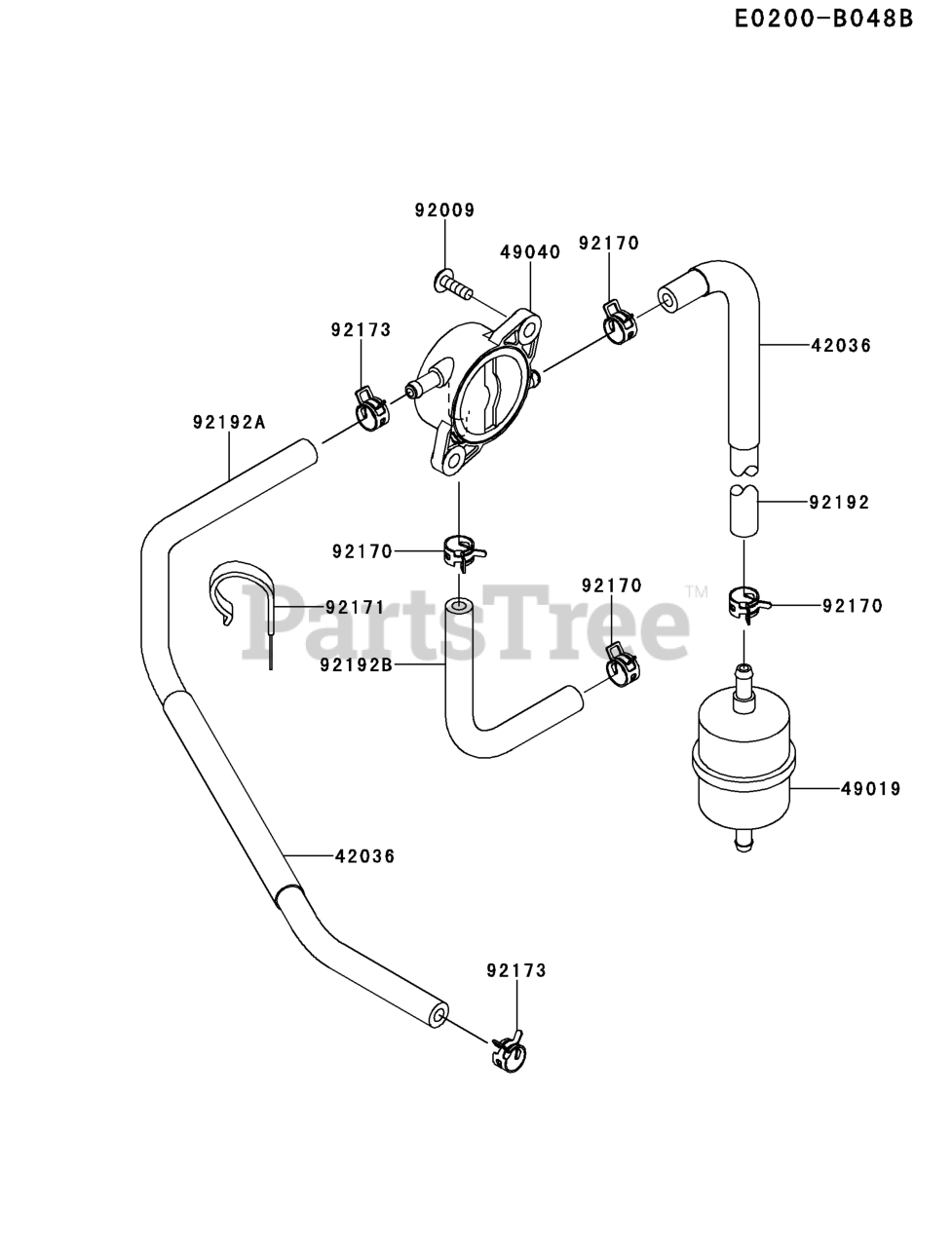 Kawasaki FR691VGS05 Kawaskai Engine FUELTANK/FUELVALVE Parts