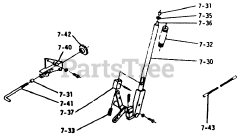 Toro 1-0300 - Toro Raider 10 Lawn Tractor (1971) Lift Linkage (plate 7.2)