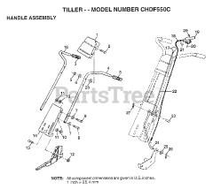 Poulan CHD F550 C - Poulan Front-Tine Tiller (1998) HANDLE ASSEMBLY