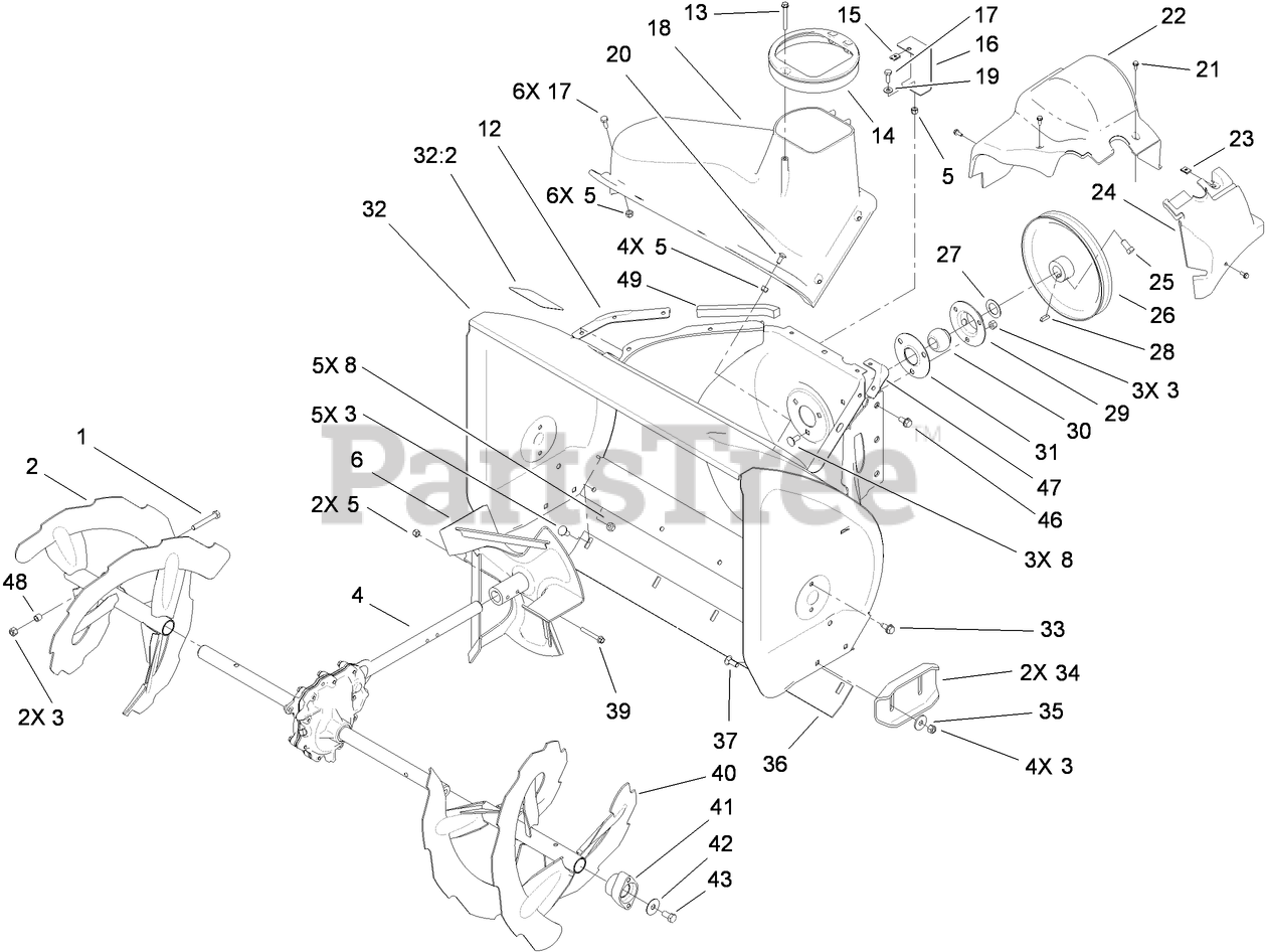 Toro 38644 (1028 OXE) - Toro 28" Power Max Snow Thrower (SN: 311000001