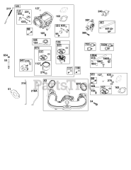 Briggs & Stratton 44N677-0043-B1 - Briggs & Stratton Vertical Engine Carburetor and Fuel Supply Group