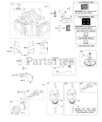 Briggs & Stratton 44Q777-0152-B1 - Briggs & Stratton Vertical Engine Cylinder, Crankshaft, Camshaft, Air Guides, Piston, Rings, Connecting Rod