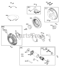 Briggs & Stratton 19L237-0427-G1 - Briggs & Stratton Horizontal Engine Flywheel, Ignition, and Starter Group