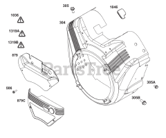 Briggs & Stratton 386447-0199-B5 - Briggs & Stratton Horizontal Engine Blower Housing Group