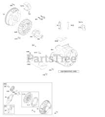 Briggs & Stratton 216317-0112-E9 - Briggs & Stratton Horizontal Engine Blower Housing/Shrouds, Flywheel, Rewind Starter