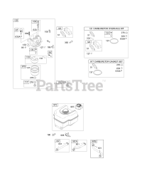 Briggs & Stratton 12C412-0100-E1 - Briggs & Stratton Horizontal Engine Carburetor Group, Fuel Tank Group, Kits/Gaskets - Carburetor
