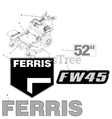 Ferris FW 45 (5901891) - Ferris FW45 Series 52" Walk-Behind Mower, 21hp Kawasaki, Side-Discharge