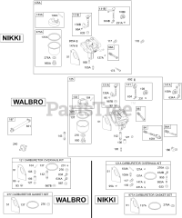 Briggs & Stratton 28T707-1180-E1 - Briggs & Stratton Vertical Engine Carburetors, Gaskets