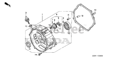Honda EB3800X AC (EAJC) - Honda Generator, Made in China (SN: EAJC-1000001 - EAJC-9999999) CRANKCASE COVER (EB3800X)