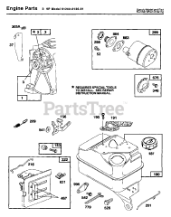 Electrolux/AYP 8929 - Electrolux/AYP Tiller ENGINE P/N BREAKOUT