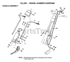 Poulan CHD F550 E - Poulan Front-Tine Tiller (1999) HANDLE ASSEMBLY