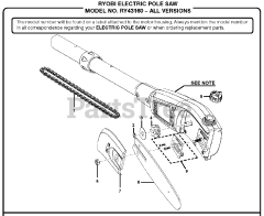 Ryobi RY 43160 - Ryobi Pole Saw, Electric General Assembly