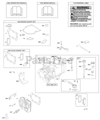 Briggs & Stratton 10J902-0342-E1 - Briggs & Stratton Vertical Engine Cylinder, Cylinder Head, Gasket Set - Engine, Gasket Set - Valve, Lubrication, Operator's Manual, Warning Label
