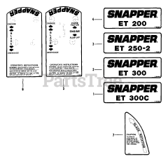 Snapper ET 300 (88348) - Snapper Edger, 3hp Decals