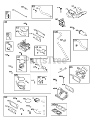 Briggs & Stratton 542477-0006-J1 - Briggs & Stratton Horizontal Engine Carburetor and Fuel Supply Group