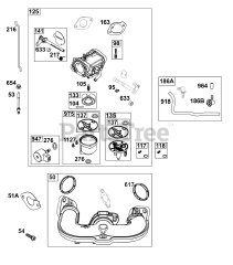 Briggs & Stratton 44C677-0001-B5 - Briggs & Stratton Vertical Engine Carburetor Group