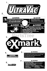 Exmark LHPUV4448 - Exmark Ultra Vac Bagger for 44" & 48" Lazer HP Mower (SN: 600000 - 669999) (2006) Decals